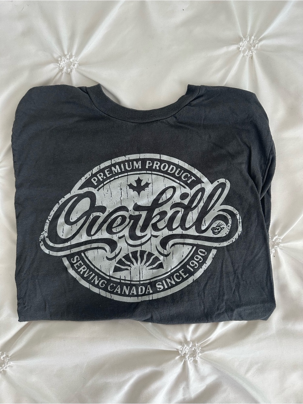 OVERKILL Logo Women’s Grey Graphic Tee Shirt